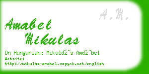 amabel mikulas business card